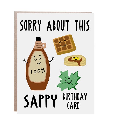 Birthday Card Birthday Card Maple Syrup Sweet Punny - Etsy Birthday Card Birthday Card Maple Syrup Sweet Punny - Etsy