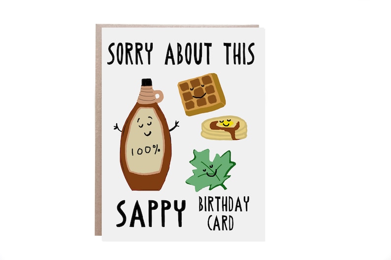 Birthday Card Birthday Card Maple Syrup Sweet Punny Etsy