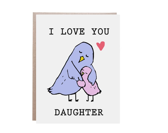 Valentines Card for Daughter, Personalised Greeting Card Daughter - Etsy