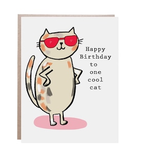 Birthday Card for Cat, Pet Birthday Card, Cat Birthday Card, Cat Birthday, Cool Cat