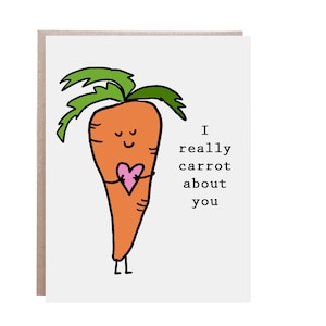 Support Card, Friend Card, I Care About You, Care Card, Carrot Card