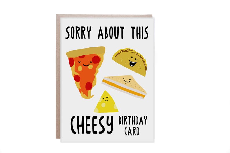 Pizza Birthday Card, Birthday Card, Pizza, Punny Birthday Card, Punny, Cheesy Card, Taco Birthday Card image 1