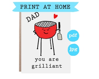 Printable Father&#39;s Day Card, Digital Download Father&#39;s Day Card, Instant Download Father&#39;s Day Card