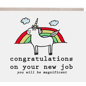 New Job Card, New Job, Congratulations on Your New Job, You've Got This, Unicorn Card