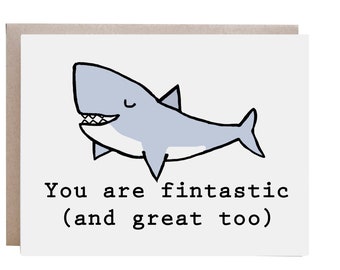 Shark Card, Friend Card, Congratulations Card, Thank You Card, Shark