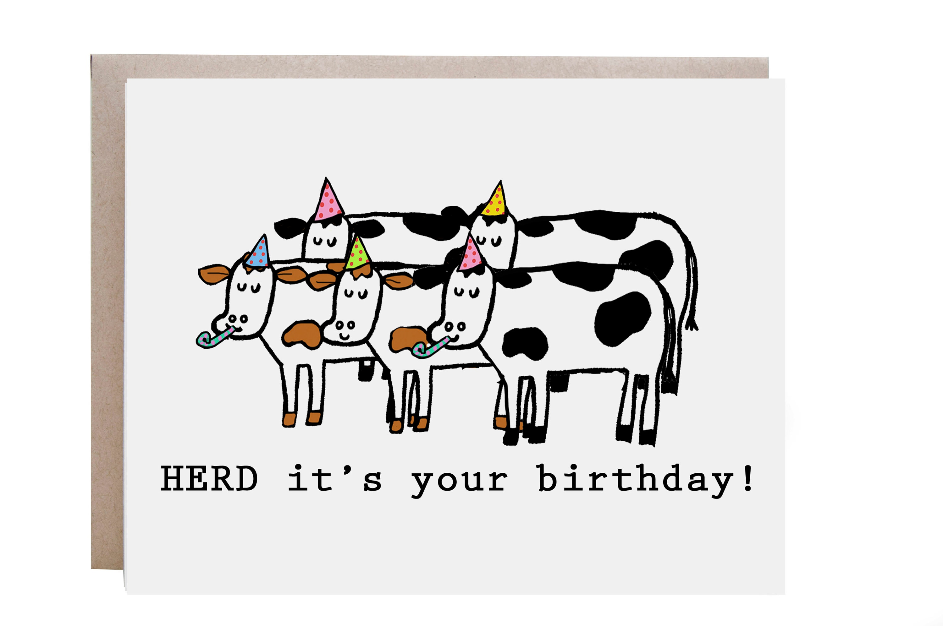Pun Birthday Card Funny Birthday Card Cow Birthday Card Cow - Etsy