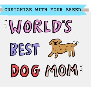 Cartão de mãe de cachorro, cartão de dia das mães de cachorro, cartão de cachorro, personalizado