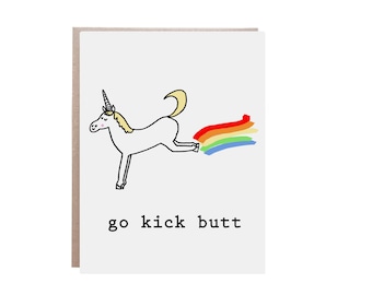 Encouragement Card, Good Luck, Unicorn Card, Congratulations Card