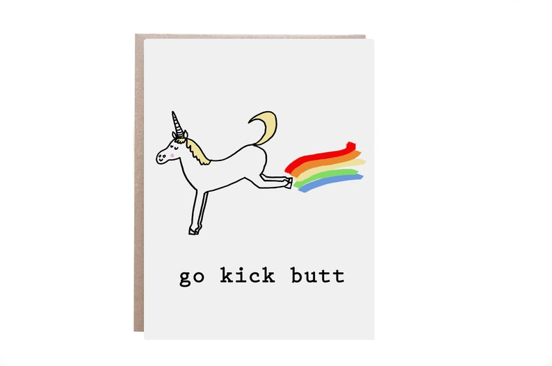 Encouragement Card, Good Luck, Unicorn Card, Congratulations Card image 1