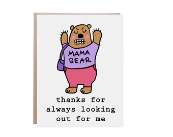 Mother's Day Card, Mama Bear, Mother's Day Card, Mothers Day Card