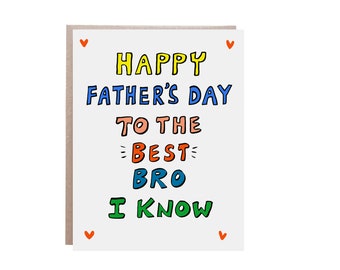 Father's Day Card For Brother, Brother Card, Brother Father's Day, Father's Day Card from Sister, Father's Day Card from Brother