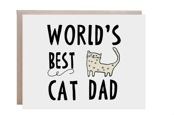Cat Father s Day Card Cat Dad Card Dog Card Etsy
