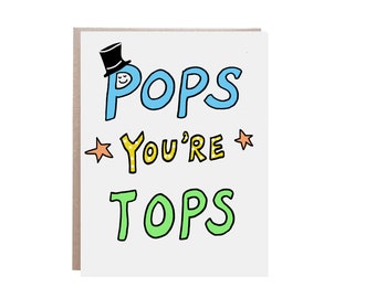 Father's Day Card, Top Pop, Funny Father's Day Card