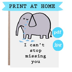 Carte Miss You imprimable, carte de téléchargement instantané, carte Tu me manques, carte Miss You