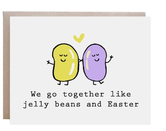 Easter Card, Easer Love Card, Easter Friend Card, Jelly Bean Card