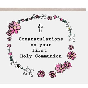 Communion Card, Holy Communion, First Holy Communion, Girl Communion