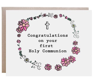 Communion Card, Holy Communion, First Holy Communion, Girl Communion