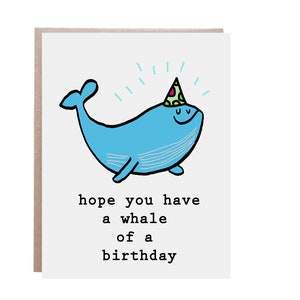 Whale of A Birthday, Birthday Card, For Children, Whale Card