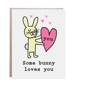 Un lapin t'aime, carte de Pâques pour bébé, carte de Pâques pour enfants, carte de Pâques, carte d'amour