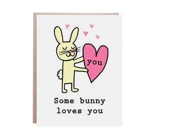 Some Bunny Loves You, Easter Card for Baby, Kids Easter Card, Easter Card, Love Card