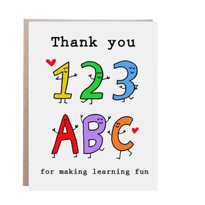 Danke-Karte, Lehrer-Karte, Danke-Lehrer-Karte, Lehreranerkennung