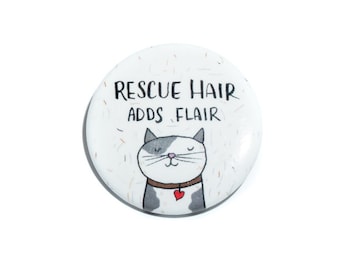 Cat Pin, Pet Rescue, Cat Rescue, Pinback Button Pin, Cat Lady, Cat