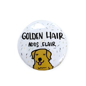 Golden Retriever Pin, Golden Retriever, Pinback Button Pin, Golden, Golden Retriever Button Pin, Button Badge, Dog Pin