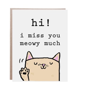 Miss You Card, Cat Card, I Miss You Card, Crazy Cat Lady