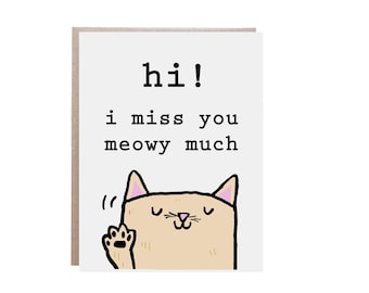 Miss You Card, Cat Card, I Miss You Card, Crazy Cat Lady