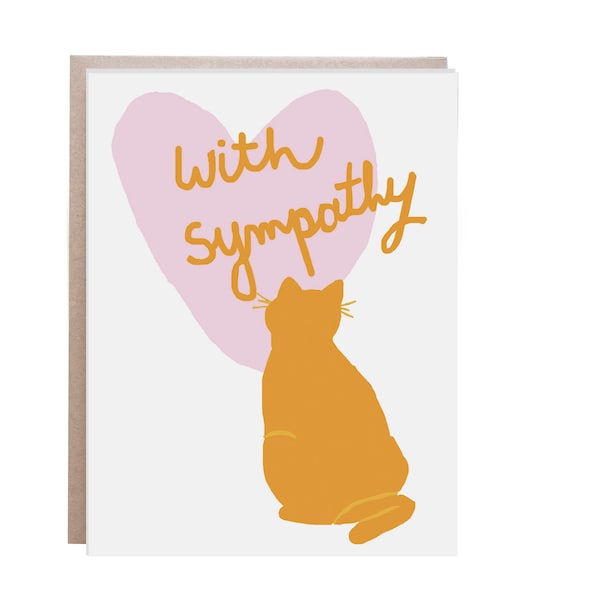 Cat Sympathy Card, Pet Sympathy Card, Cat Loss, Card