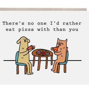 Tarjeta de novio, tarjeta de novia, tarjeta de pizza, tarjeta de amigo, tarjeta de perro y gato, pizza, tarjeta de aniversario