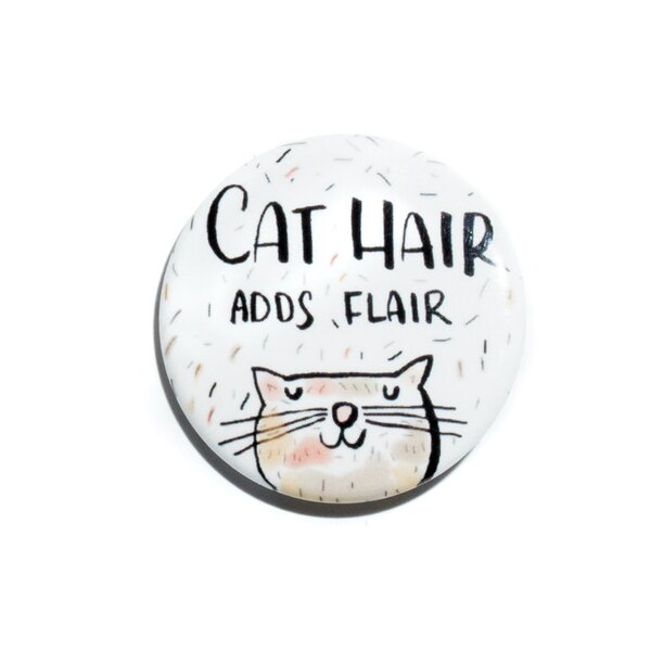 Pin de gato, Pin de botón Pinback, Dama de gato, Regalo de gato, Pin de botón de gato, Insignia de botón, Insignia de gato, Pin de gato divertido