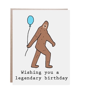 Geeky Geburtstagskarte,Karte, Big Foot, Nerdy Geburtstagskarte, Happy Birthday, Sasquatch, Mythisch, Legendär
