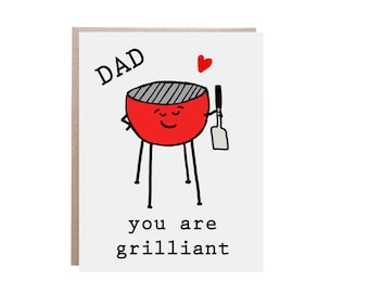 Father's Day Card, From Daughter, From Son, Grill Card, Barbecue Card