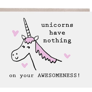 Eres increíble, tarjeta de unicornio, tarjeta de apoyo, tarjeta de aliento, tarjeta de amistad, eres especial
