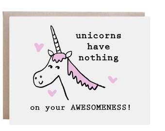 You Are Awesome, Unicorn Card, Support Card, Encouragement card, Friendship Card, You Are Special