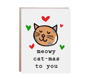 Funny Christmas Card, Cat Christmas Card, Cat Holiday Card, Cat Card, Christmas Card from Cat