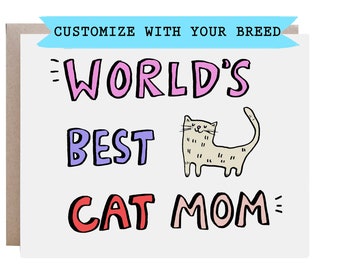 Cat Mother's Day Card, Cat Mom Card, Cat Lady, Crazy Cat Lady