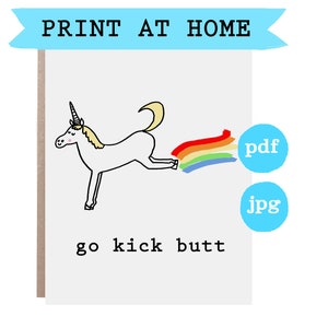 Support Karte, Kick Butt Karte, Digital Download Karte, Sofort Download Karte, Viel Glück Karte, Herunterladbare Karte