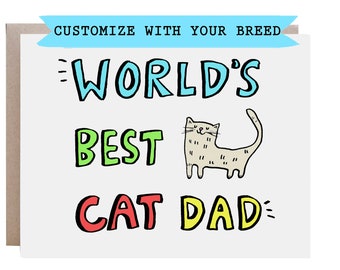 Cat Dad Card, Cat Father's Day Card, Cat Dad, Cat Card