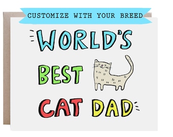 Cat Dad Card, Cat Father's Day Card, Cat Dad, Cat Card