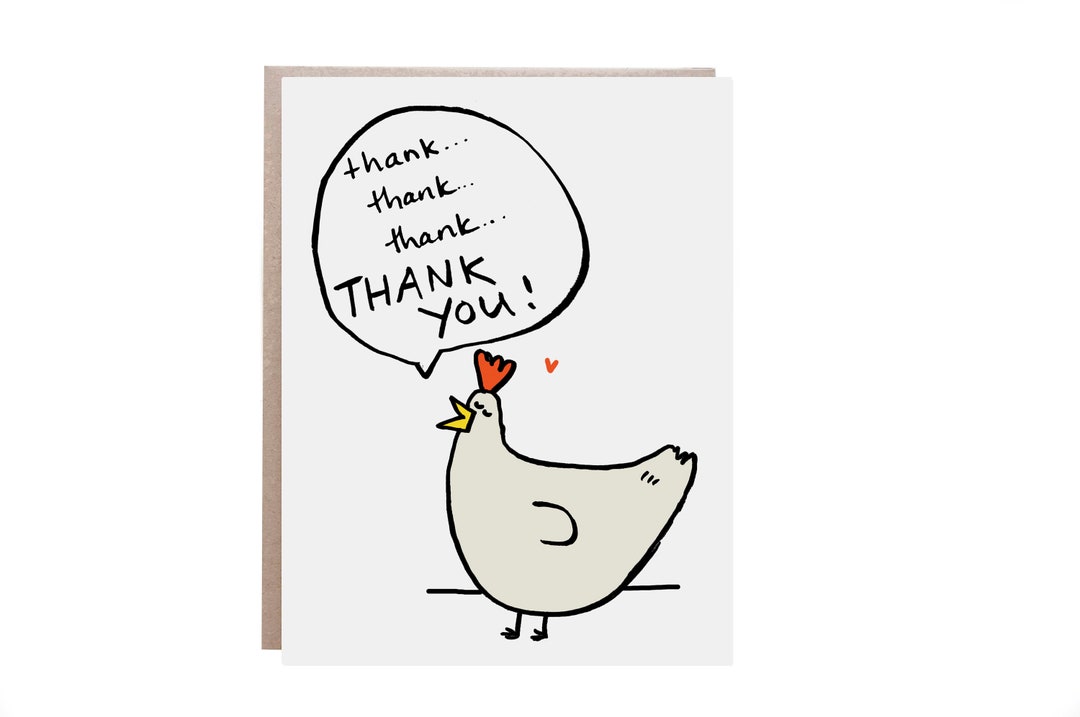 Thank You Card, Chicken Thank You Card, Thanks Card Etsy