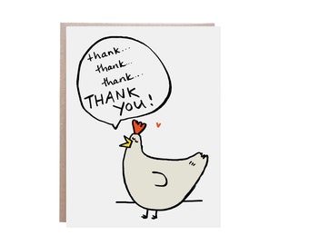 Thank You Card, Chicken Thank You Card, Thanks card