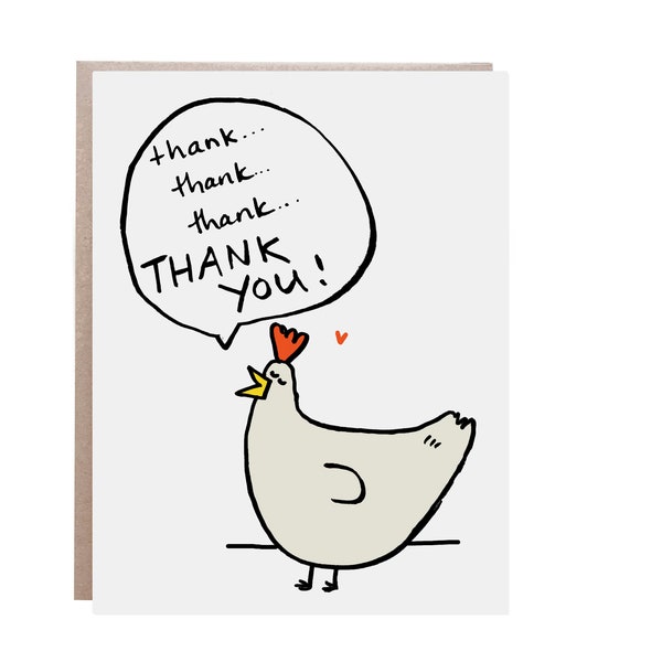 Thank You Card, Chicken Thank You Card, Thanks card