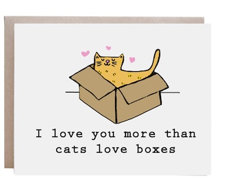 Cat Love Card, Love you More Than, Cat Card, Love Card