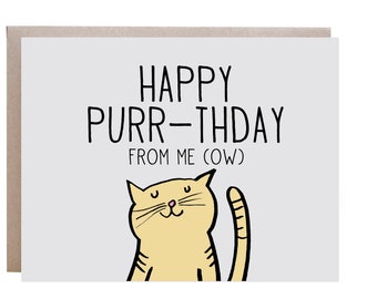 Cat Birthday Card, Happy Birthday Card, From the Cat