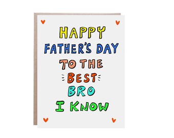 Father's Day Card For Brother, Brother Card, Brother Father's Day, Father's Day Card from Sister, Father's Day Card from Brother