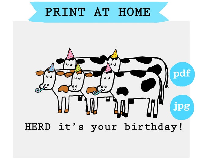 Digital Birthday Card, Pun Birthday Card, Printable Birthday Card ...