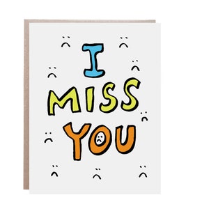 Tarjeta de "te extraño", tarjeta de distanciamiento social, tarjeta de "te extraño", tarjeta triste, para novio, para novia