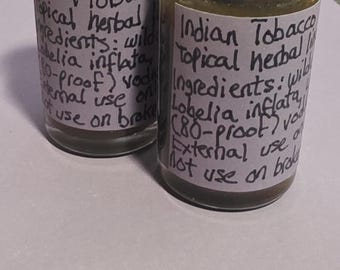 Indian Tobacco Liniment, Lobelia inflata 15ml Dropper | Wildcrafted Pesticide Free New England Botanical, Traditional Folk Herbal Extract